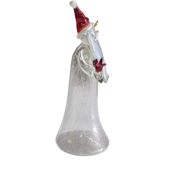 Blown Glass Santa Figurine With Christmas Tree & Bird Decoration - Picture 4 of 8